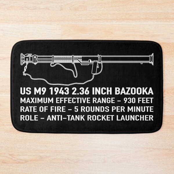 Item preview, M9 Bazooka American WW2 Rocket Launcher Infographic designed and sold by MilitaryMart.