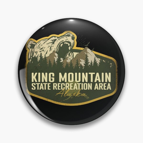 Item preview, King Mountain State Recreation Area Alaska - Retro Badge Camping Hiking Outdoor Adventure designed and sold by mountainfad.