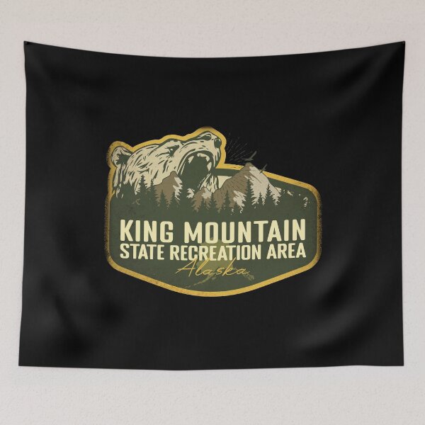 Item preview, King Mountain State Recreation Area Alaska - Retro Badge Camping Hiking Outdoor Adventure designed and sold by mountainfad.