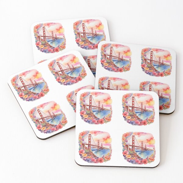 Item preview, San Francisco, Golden Gate Bridge, red, pink Bridge designed and sold by desinganddecor.
