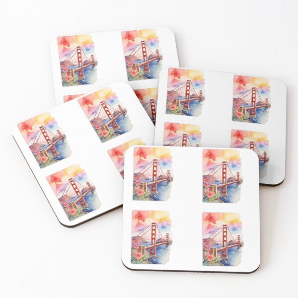 Item preview, San Francisco, Golden Gate Bridge, red, pink Bridge designed and sold by desinganddecor.