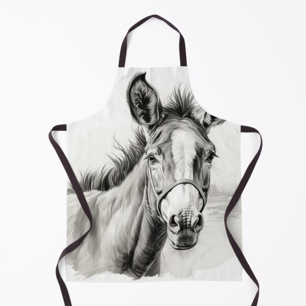 Item preview, Black and white donkey pencil drawing designed and sold by Pencil-Art.