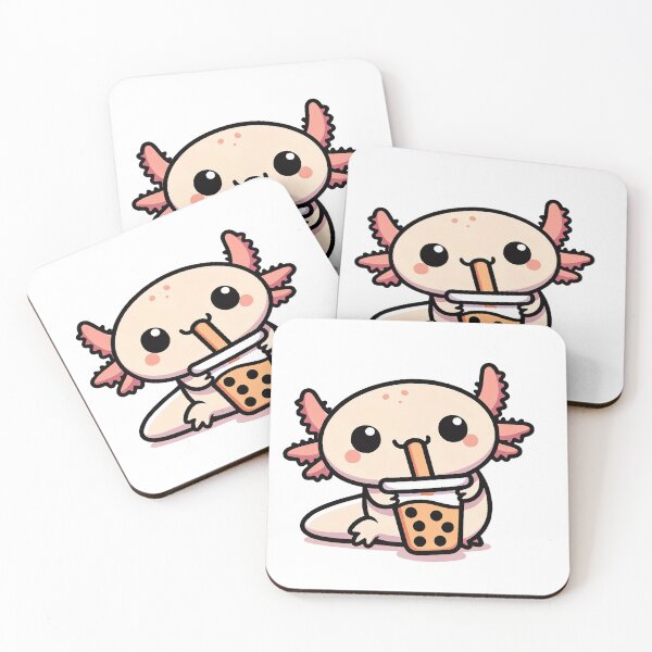Item preview, Boba Bliss: Kawaii Axolotl Delight designed and sold by PuffPuffPrint.