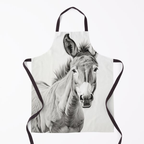 Item preview, Black and white donkey pencil drawing designed and sold by Pencil-Art.