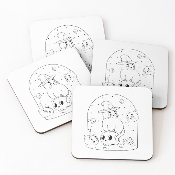 Item preview, Witch Cat and Playful Kittens | Black designed and sold by ModesaDraw.