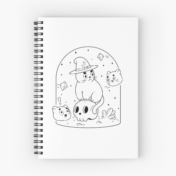 Item preview, Witch Cat and Playful Kittens | Black designed and sold by ModesaDraw.