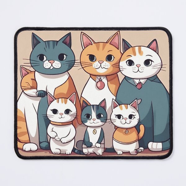 Item preview, cats with family digital paper designed and sold by pig2u.