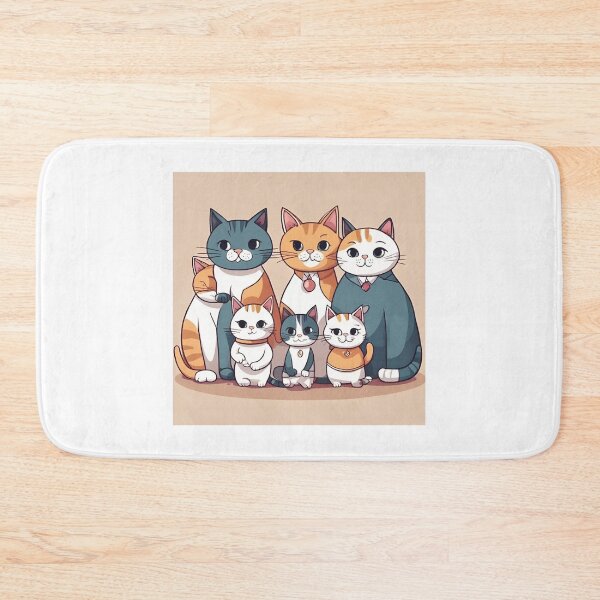 Item preview, cats with family digital paper designed and sold by pig2u.