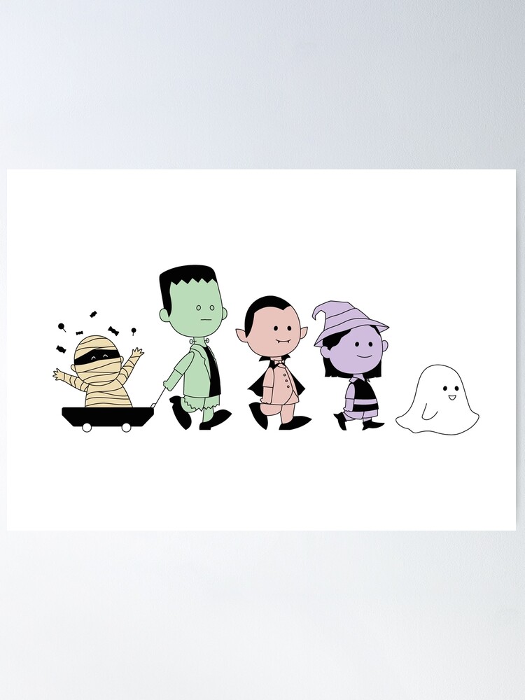 Cute Happy Halloween Friends Poster