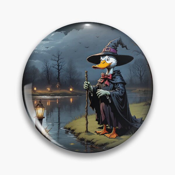 Artikelvorschau, Witchy Duck's Haunting Glide in der Halloween-Nacht entworfen und verkauft von slothsandducks.