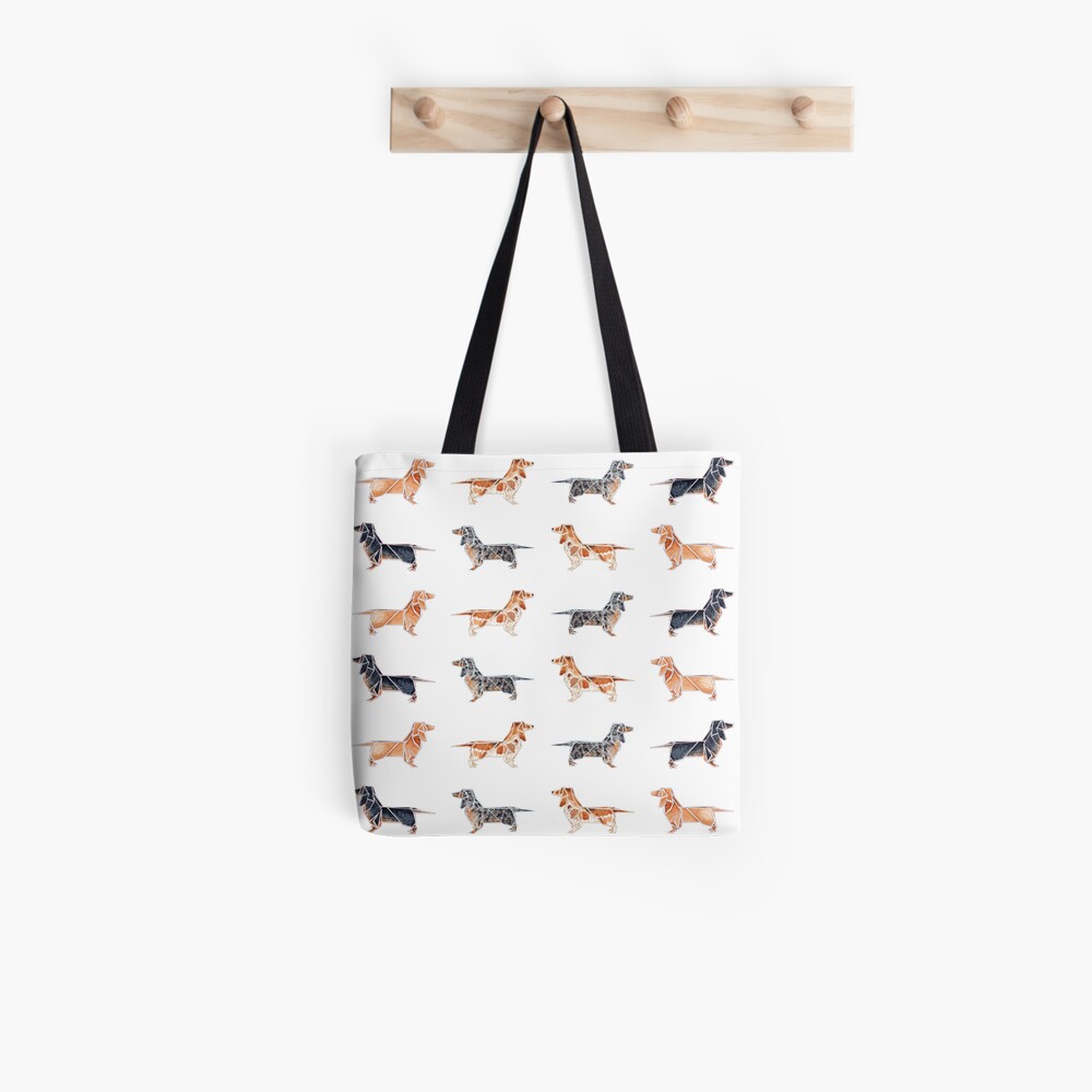 Tiling Origami Dachshunds Tote Bag