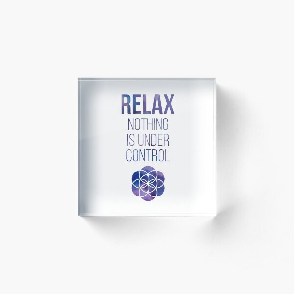 Relax Mindfulness Buddha Quote Acrylic Block