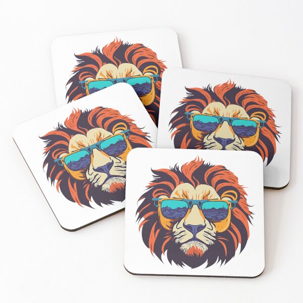 Item preview, Stylish Lion head with sunglasses designed and sold by MamikonarsRB.