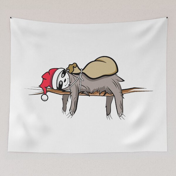 Item preview, Christmas xmas Santa Claus sloth funny this morning animals comic Santa Claus designed and sold by AndreMi.