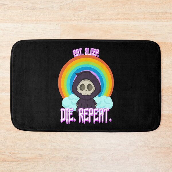 Item preview, Cute Rainbow Cartoon Grim Reaper - 'EAT. SLEEP. DIE. REPEAT. designed and sold by Shirtlify.