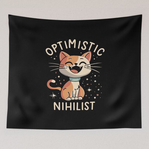 Artikelvorschau, Glückliche Cartoon-Katze – optimistischer Nihilist entworfen und verkauft von Shirtlify.