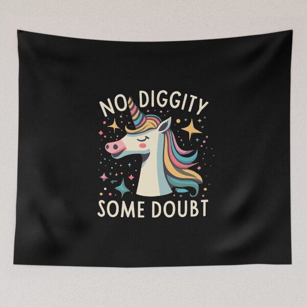 Item preview, No Diggity Anxiety Cartoon Colourful Rainbow Unicorn designed and sold by Shirtlify.