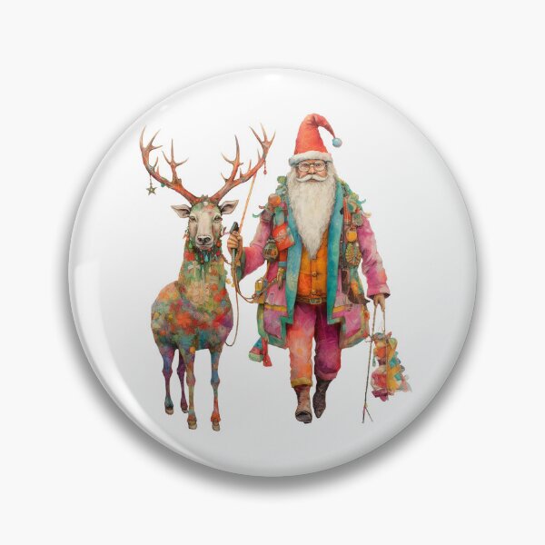 Item preview, Boho Santa Claus and Reindeer designed and sold by BadaBlingLtd21.