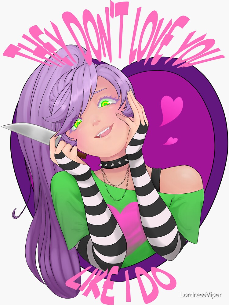Me And My Yandere Girlfriends "Yandere love" Sticker for Sale by LordressViper | Redbubble