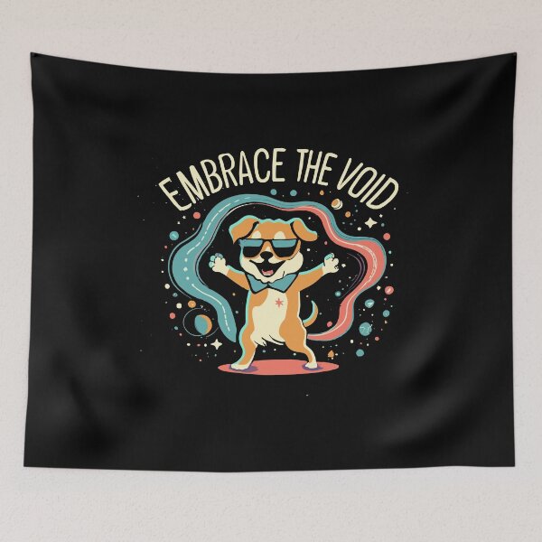 Item preview, Happy Cartoon Dog in Shades - 'Embrace the Void' designed and sold by Shirtlify.