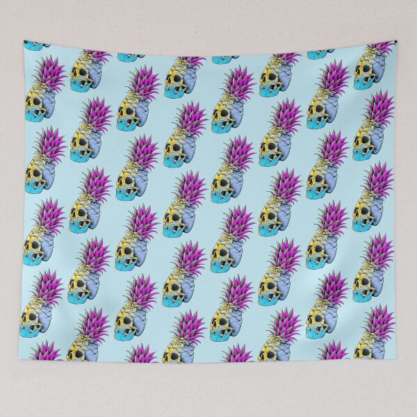 Item preview, Skull Pineapple Metamorphosis in Blue designed and sold by Hellagreat.
