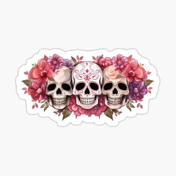 Day of the Dead Sugar Skull Trio Sticker