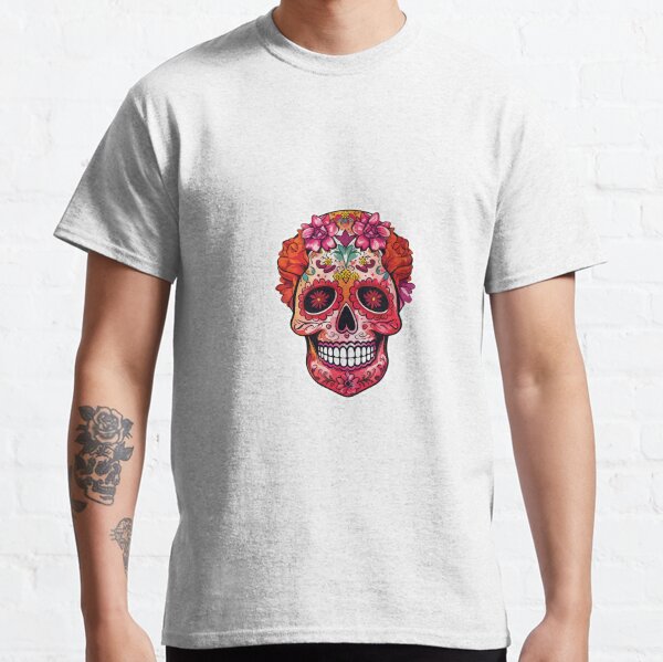 Red Day of the Dead Sugar Skull Classic T-Shirt