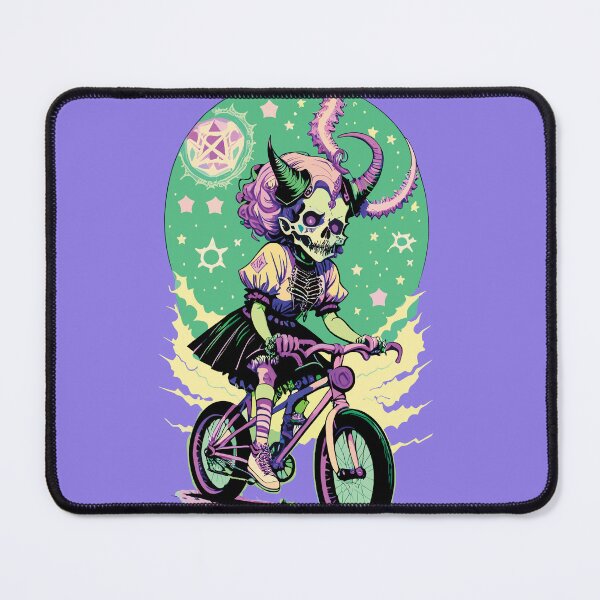 Item preview, Little witch riding a bike designed and sold by necrovortex.