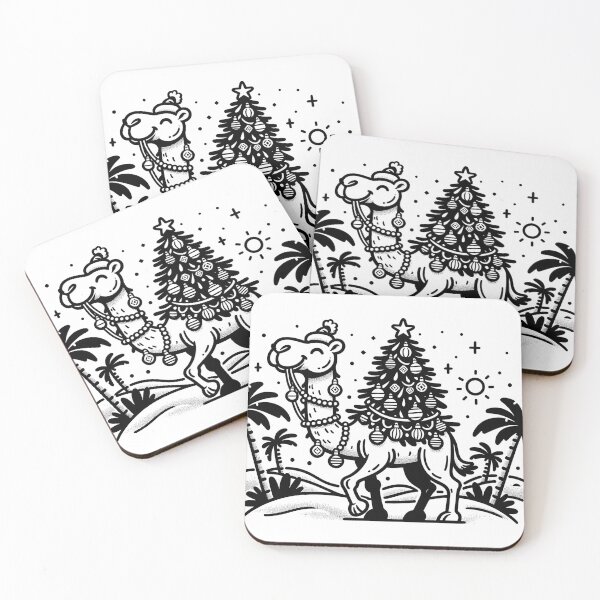 Item preview, Festive Camel Caricature - Retro Desert Christmas Design designed and sold by Moisky Patterns.