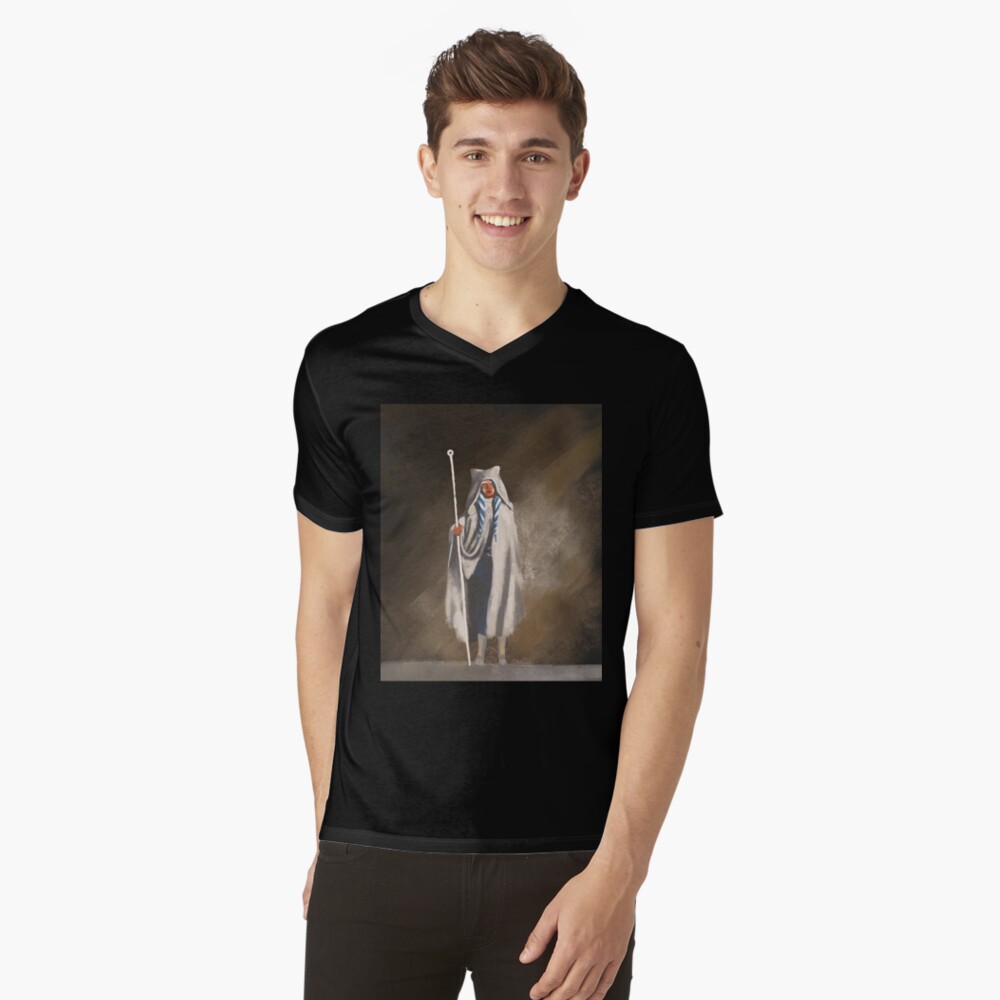Vista previa del artículo con la obra «Camiseta de cuello en V», diseñado y vendido por EAA333.