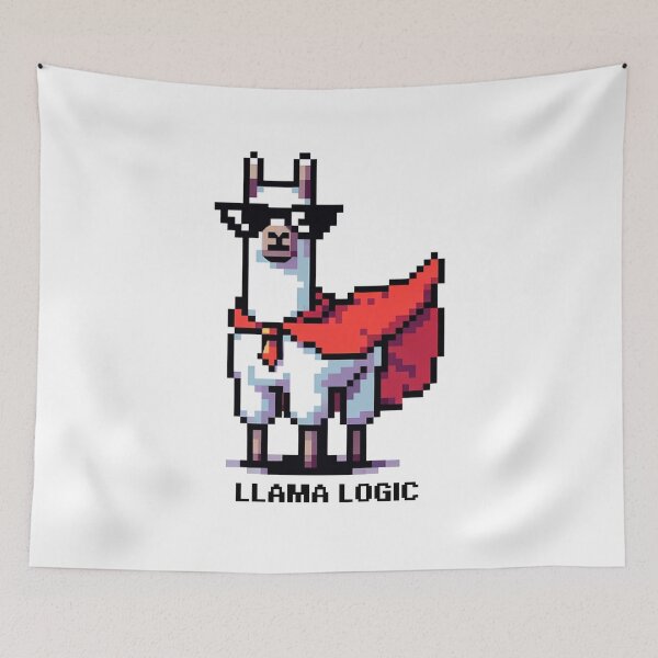 Item preview, Llama Logic - Pixel Superhero Llama designed and sold by PixelPunkster.