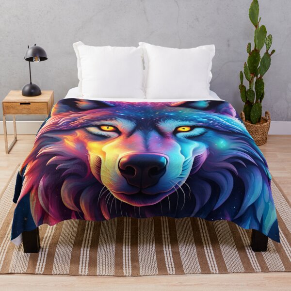 Item preview, Iridescent Cosmos: The Majestic Wolf designed and sold by javaoverride.
