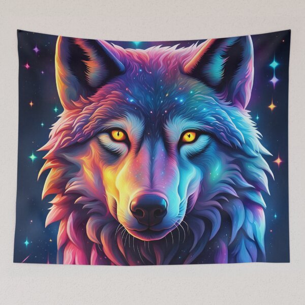 Item preview, Iridescent Cosmos: The Majestic Wolf designed and sold by javaoverride.