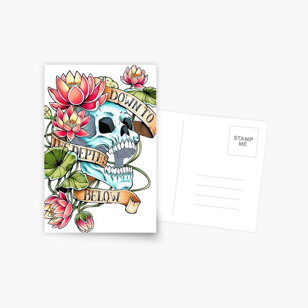 Skull and Lotus Postcard