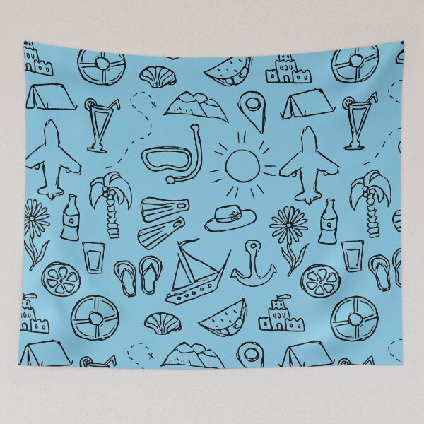 Item preview, Powder Blue Vacation Pattern. designed and sold by ARichArts.