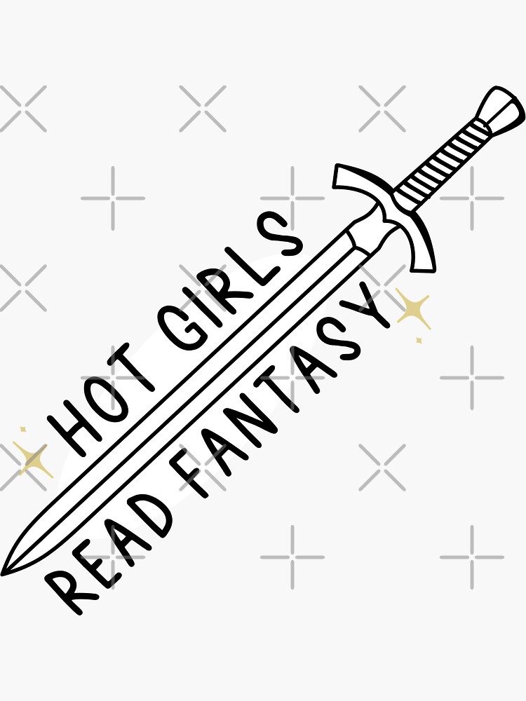 Thumbnail 3 of 3, Sticker, Hot Girls Read Fantasy designed and sold by BookishlyBailey.