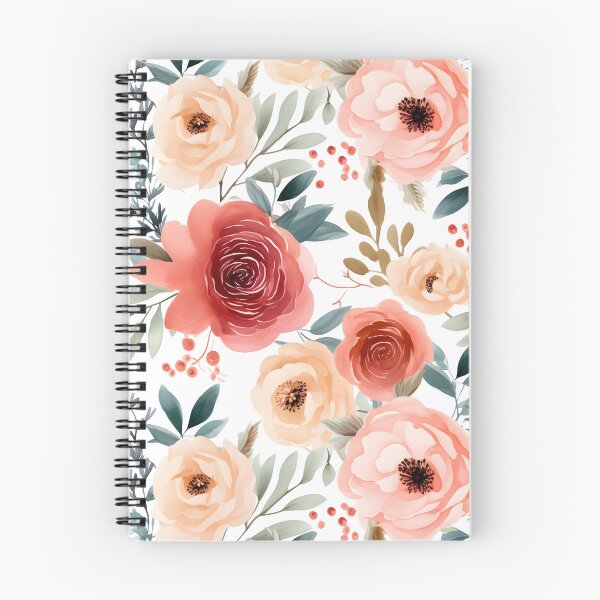 Artikelvorschau, Aquarellrotes, rosa und orangefarbenes Rosenmuster entworfen und verkauft von meow-SN.