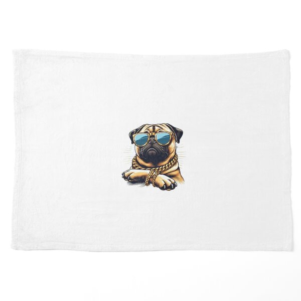 cool pug with gold chain and sunglasses | Sticker