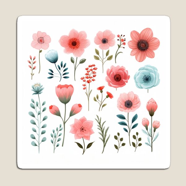 Item preview, Floral Harmony: The Mosaic of Pinks and Blues that Mesmerizes designed and sold by Randy8446.
