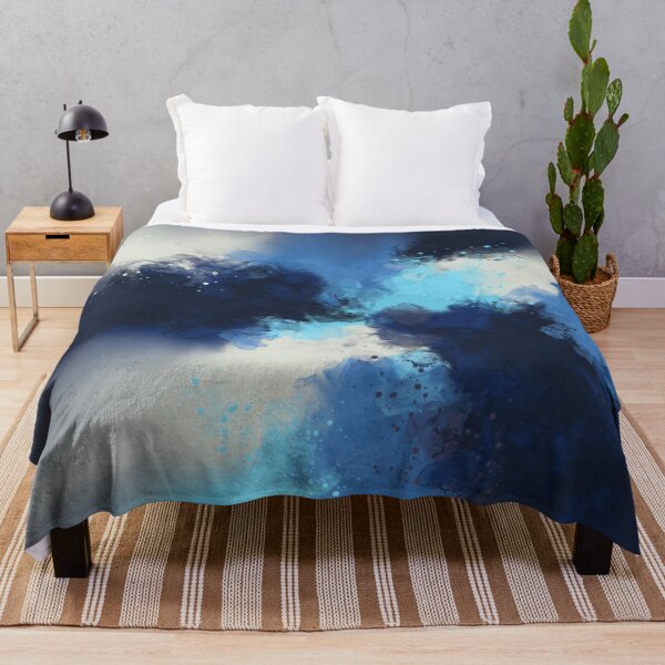 Item preview, Blue Thunder - Blue White Monochrome Abstract designed and sold by Joey Santiago.