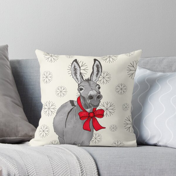 Item preview, Holiday Donkey Red Bow - Square Format designed and sold by Katie Stearns.