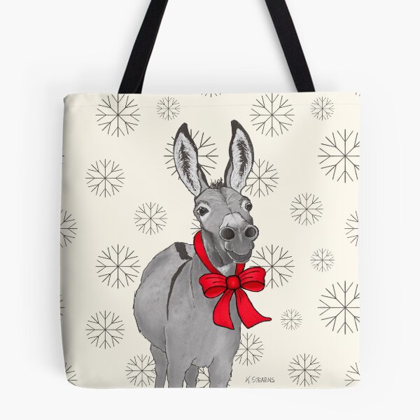 Item preview, Holiday Donkey Red Bow - Square Format designed and sold by Katie Stearns.