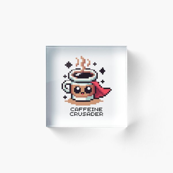 Item preview, Taza de café de superhéroe - Pixel Art 8bit Caffeine Crusader designed and sold by PixelPunkster.
