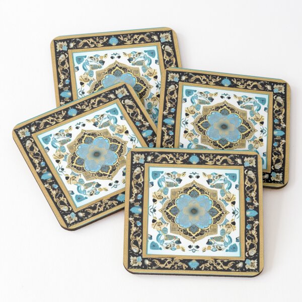 Item preview, Persian gold blue floral  designed and sold by Roxburylane.