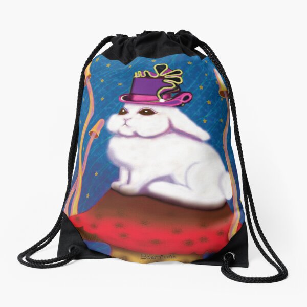 White Rabbit Drawstring Bag