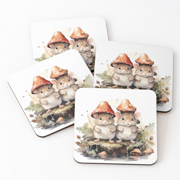 Item preview, Adorable Watercolor Mice Whimsical Woodland Mushroom Forest Tiny Mouse designed and sold by InkwaveDesigns.