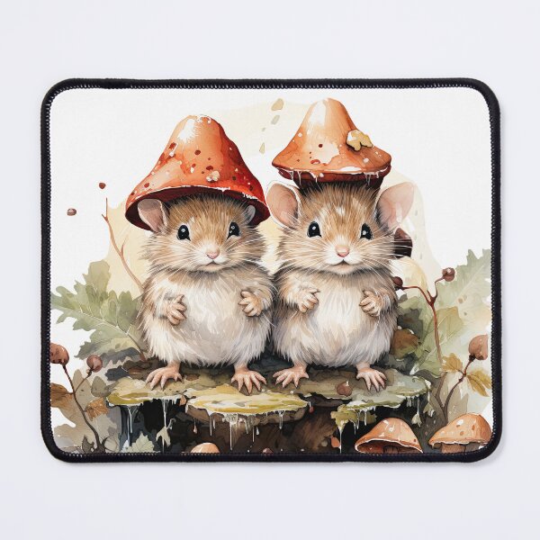 Item preview, Adorable Watercolor Mice Whimsical Woodland Mushroom Forest Tiny Mouse designed and sold by InkwaveDesigns.