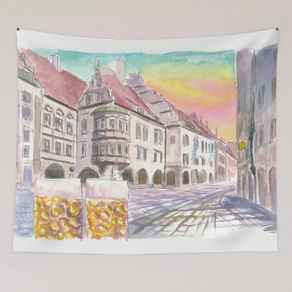 Item preview, Platzl Square in Munich with Historic Old Beer Hall and Mass designed and sold by artshop77.
