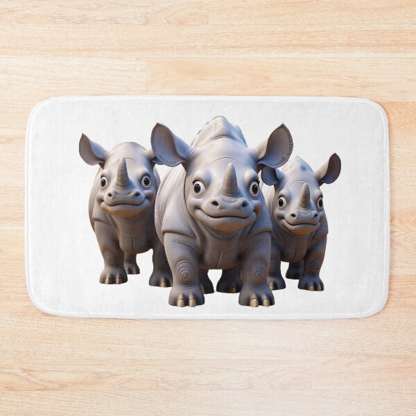 Item preview, Three cute animated cartoon Rhinos smiling at you designed and sold by treehouseclubs.