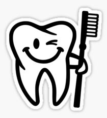 Happy tooth toothbrush Sticker